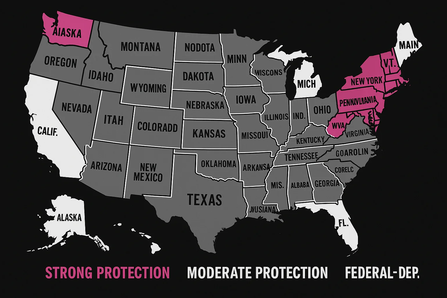 US map color-coded by state lending protection tiers