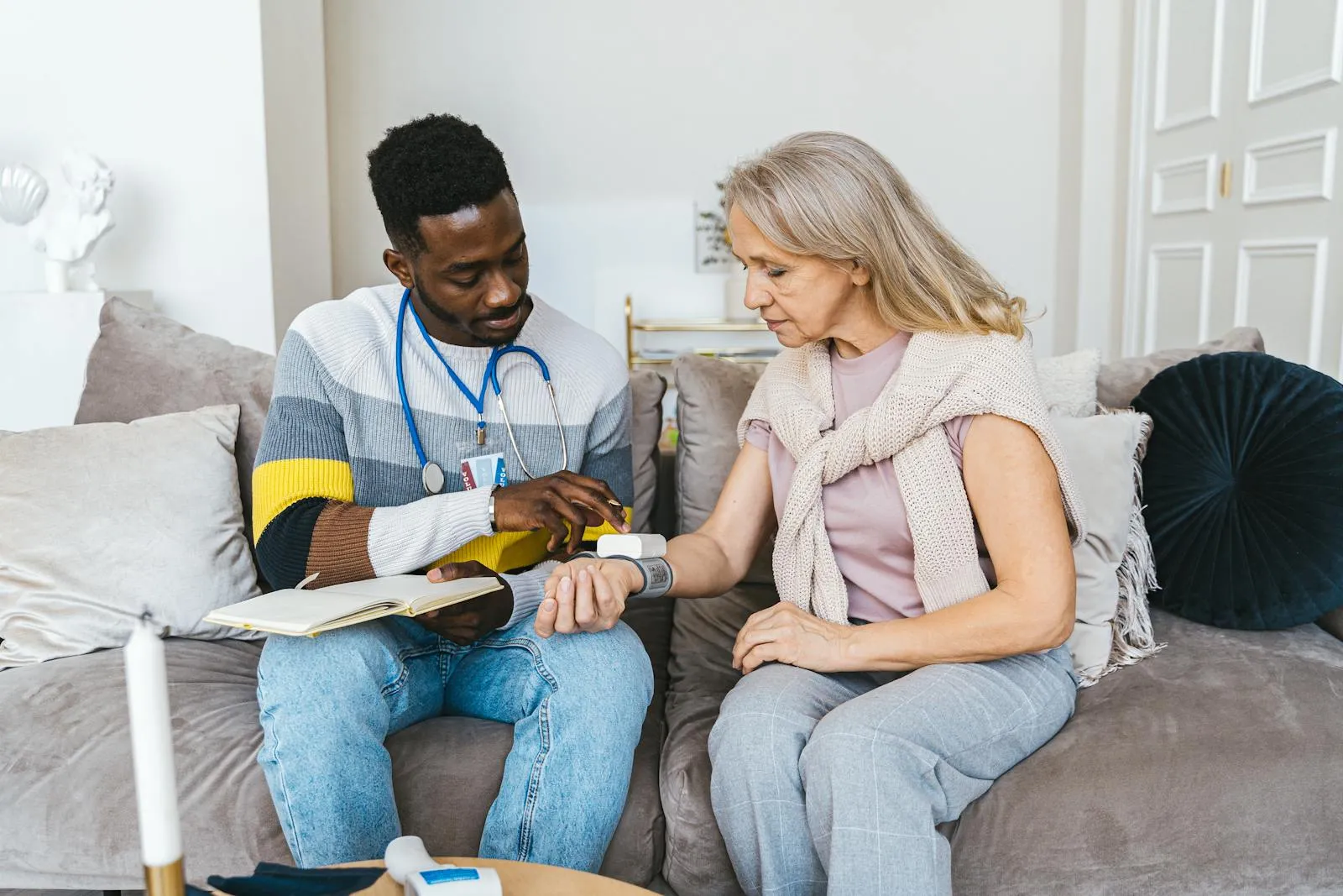 CareFirst Home Health caregiver with a patient