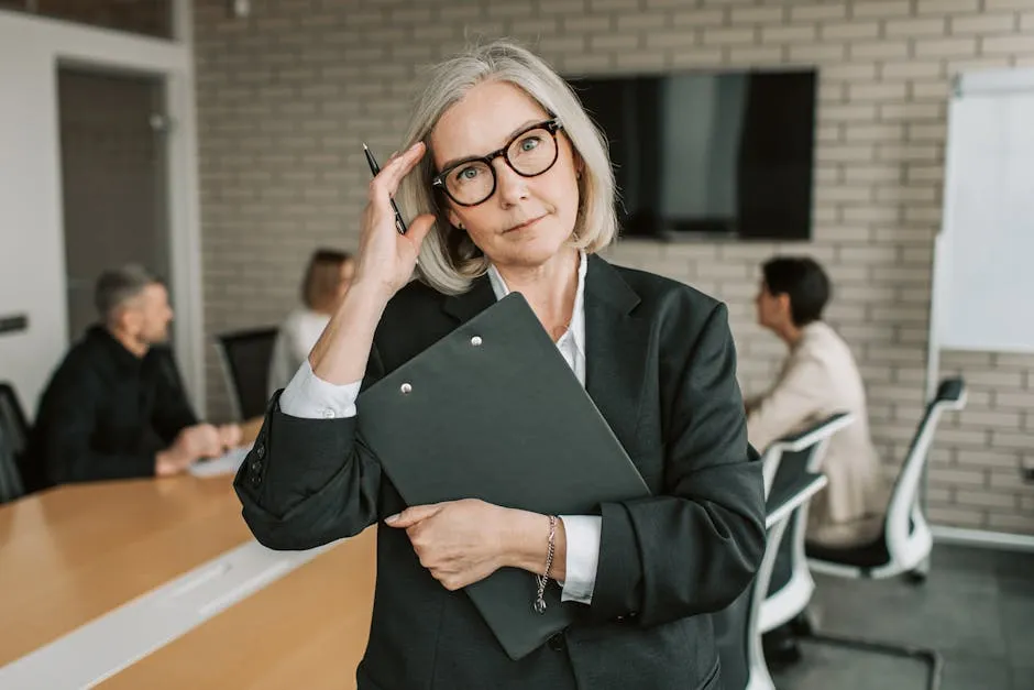 Confident woman leading a business meeting with investors in a professional boardroom