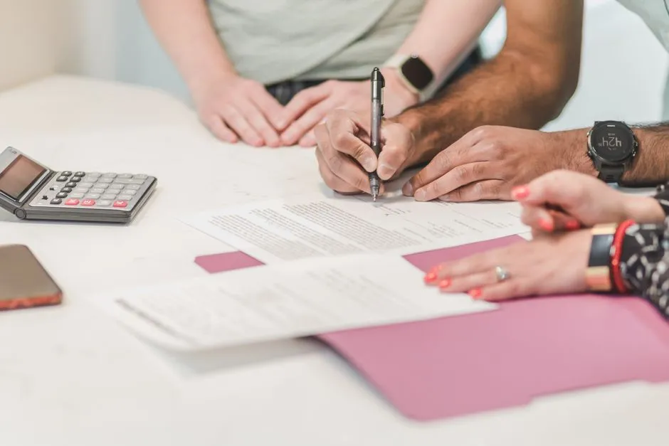Women business owners collaborating on financial documents at a professional meeting