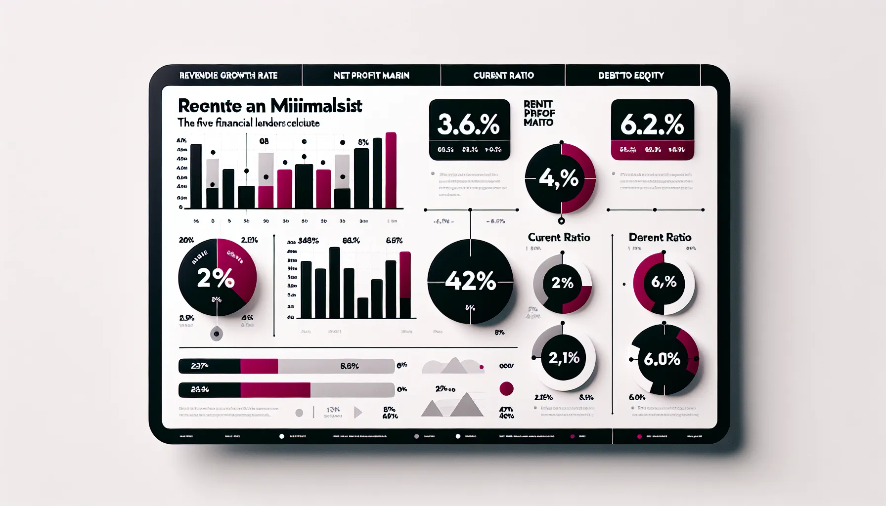 Infographic showing the five key financial ratios lenders calculate: Revenue Growth Rate, Net Profit Margin, Current Ratio, Debt-to-Equity, and DSCR