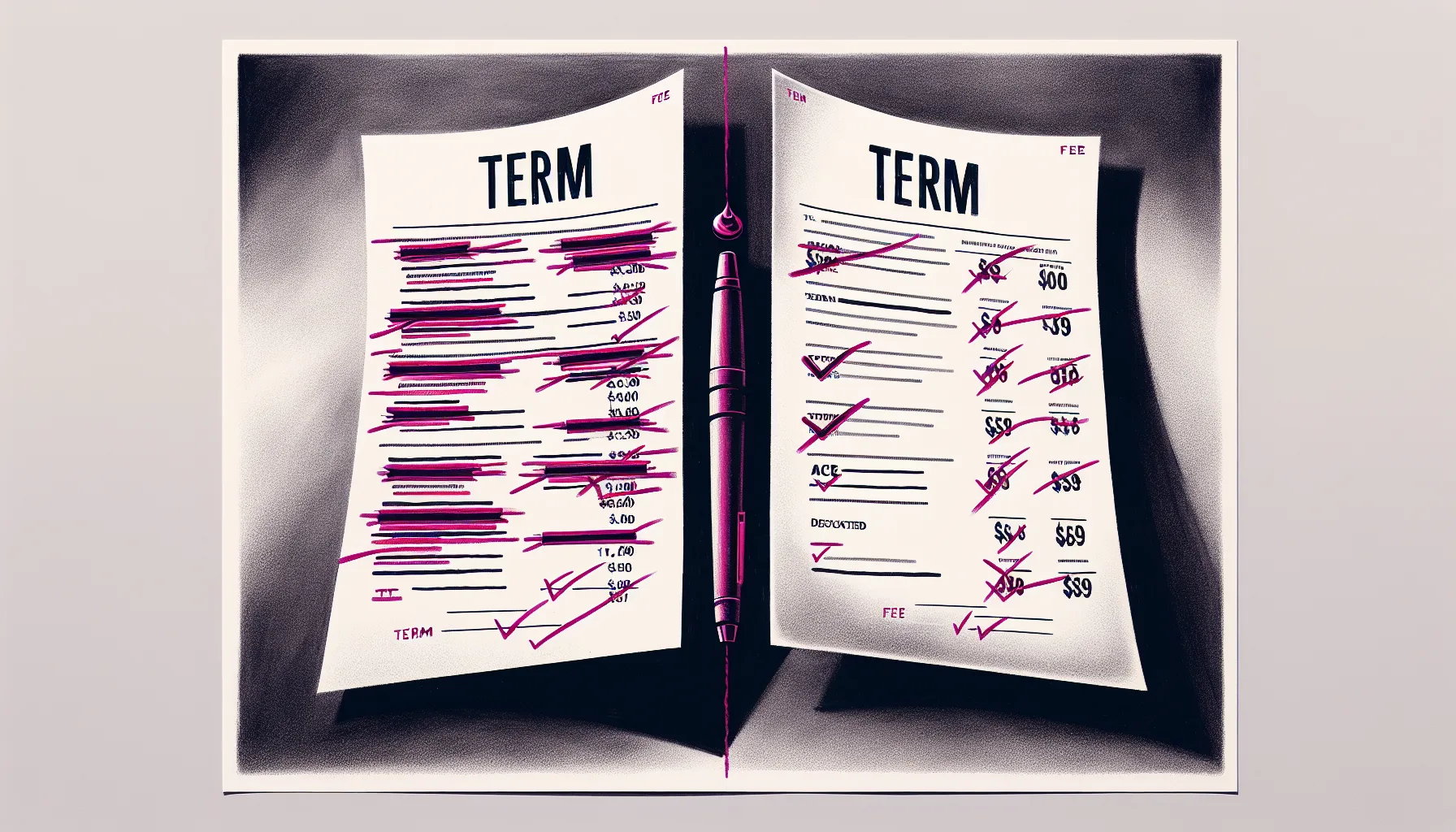 Editorial illustration comparing a negotiated term sheet versus an accepted-as-is offer